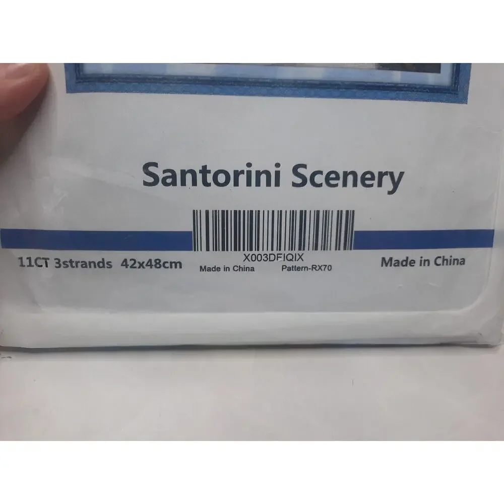 Findvoor Cross Stitch Kit Santorini Scenery Greek Terrace Views